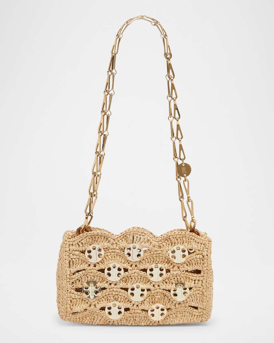 Sac a Main Disc-Link Raffia Shoulder Bag